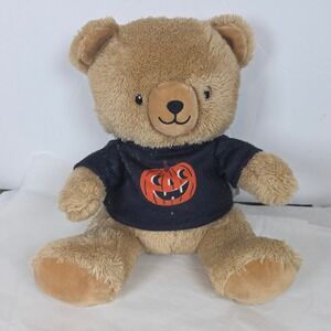 Hallmark Halloween Teddy Bear Plush 9 inch Pumpkin Shirt Tan cute